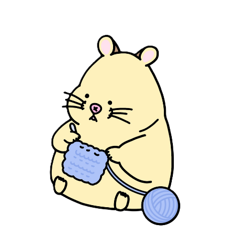 コットン毛糸で編み物をしているネネのイラスト｜手がカサつく原因を考える記事の挿絵