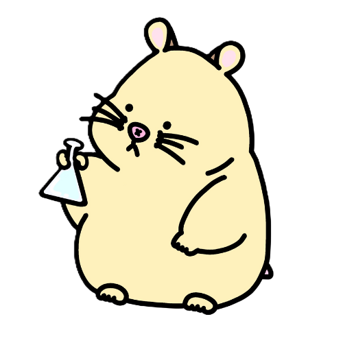 フラスコを持ったネネのイラスト｜化学繊維の毛糸がアレルギーの原因になる可能性について考える画像